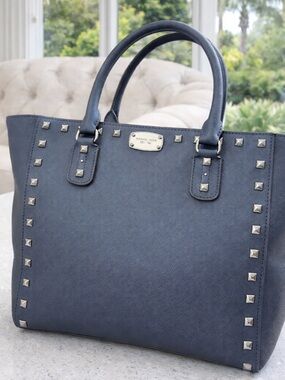 Michael Kors Midnight Blue Saffiano Studded Tote